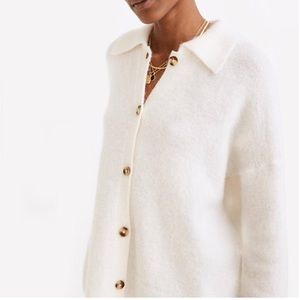 Madewell Caribelle Polo Cardigan | Medium | White